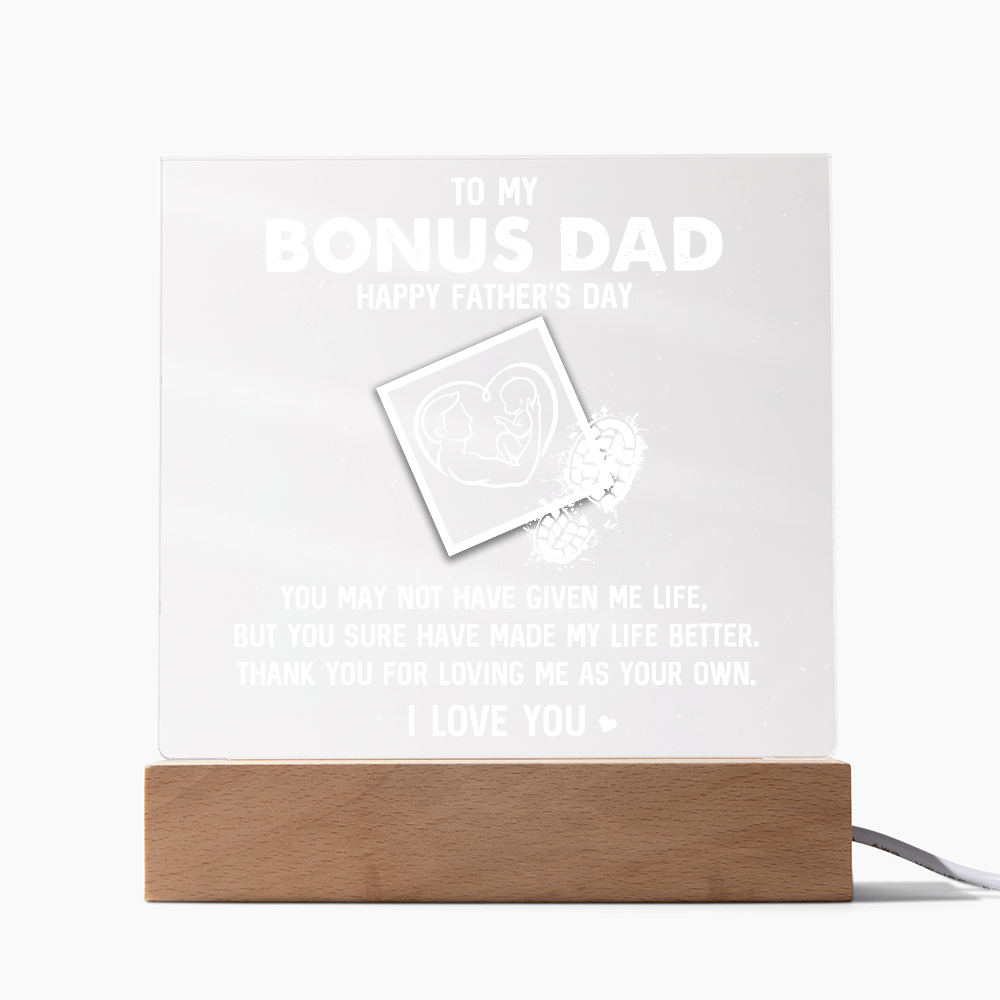 π To My Bonus Dad β Father's Day Acrylic Plaque π