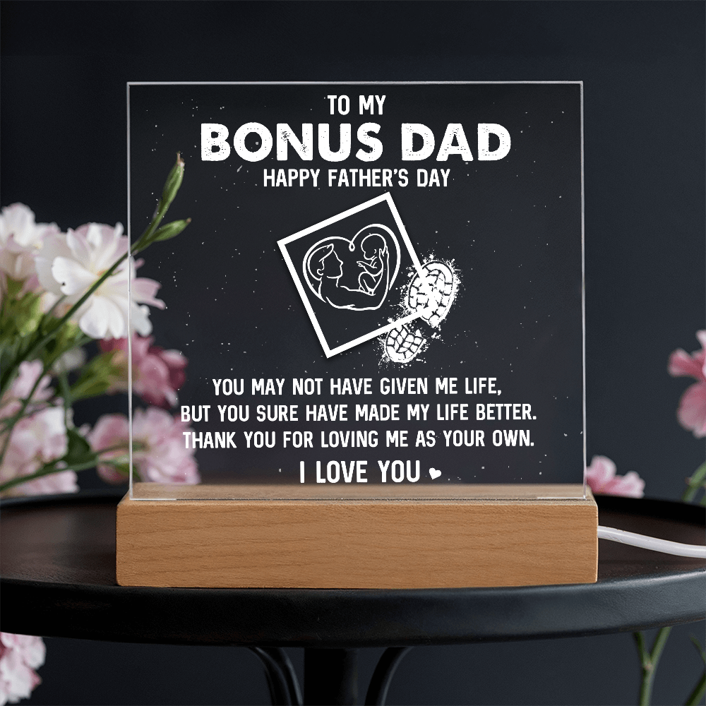 π To My Bonus Dad β Father's Day Acrylic Plaque π