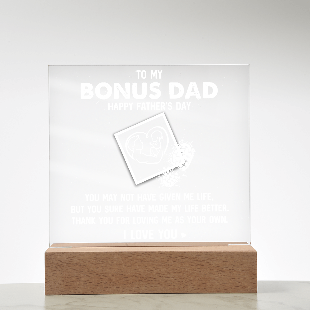π To My Bonus Dad β Father's Day Acrylic Plaque π