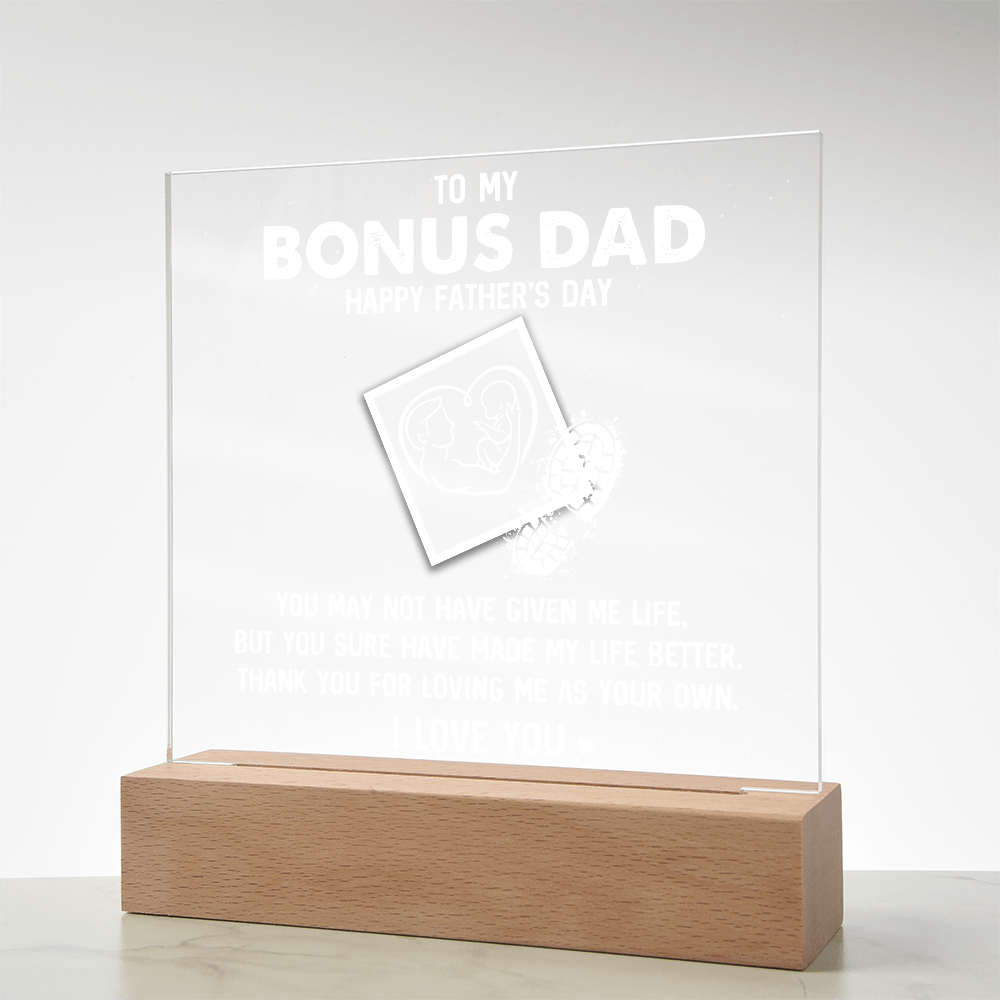 π To My Bonus Dad β Father's Day Acrylic Plaque π