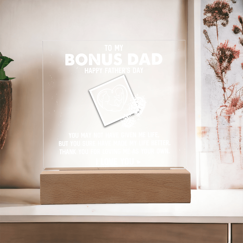 π To My Bonus Dad β Father's Day Acrylic Plaque π