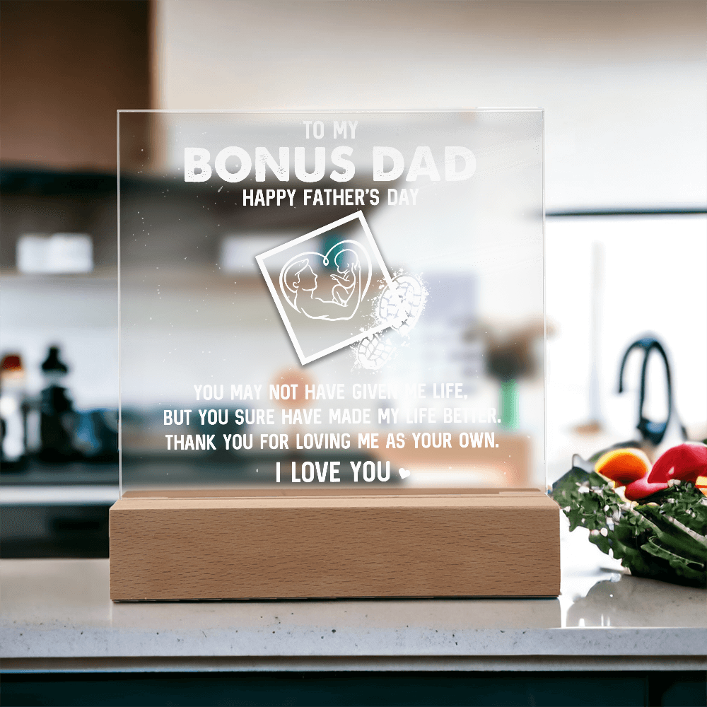 π To My Bonus Dad β Father's Day Acrylic Plaque π
