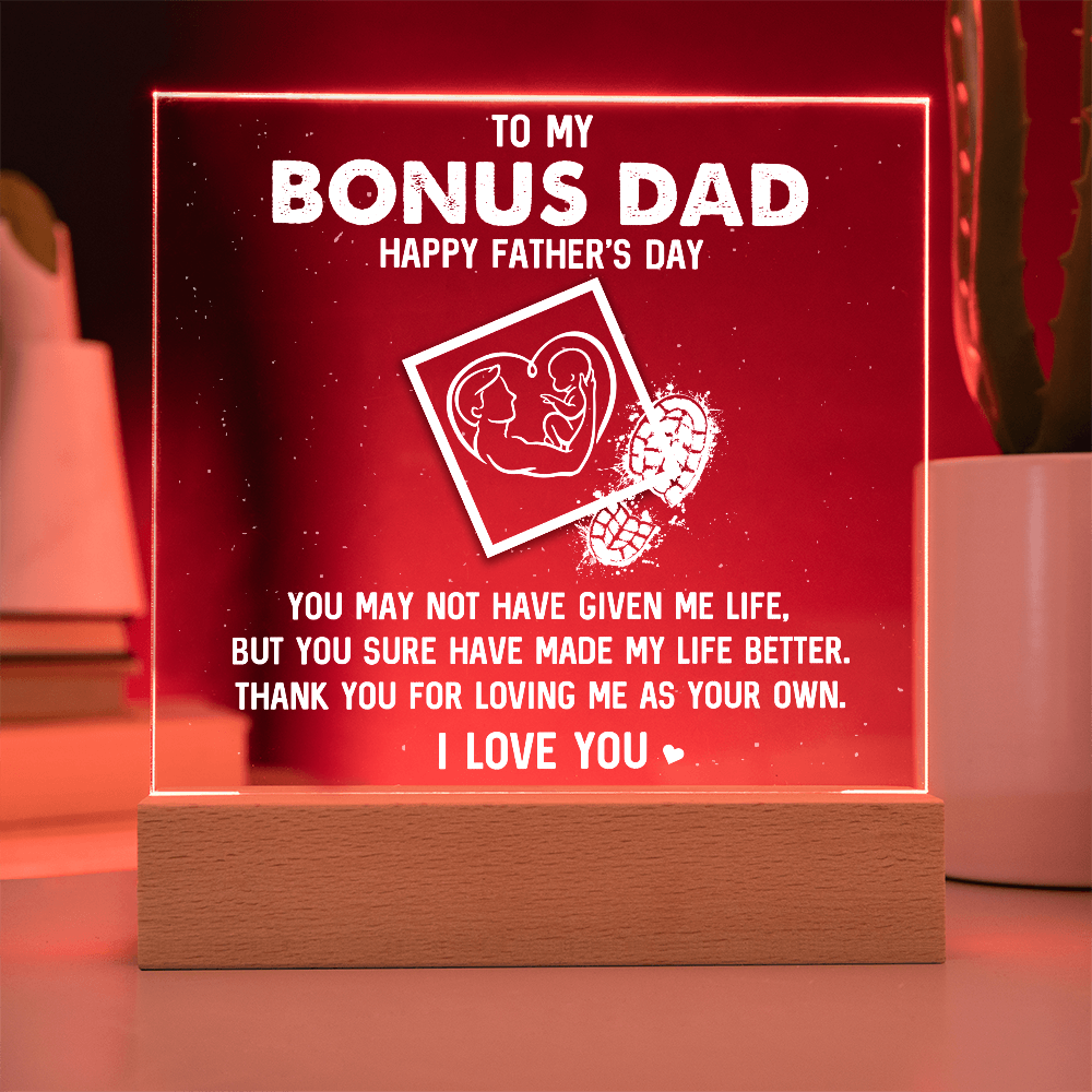 π To My Bonus Dad β Father's Day Acrylic Plaque π