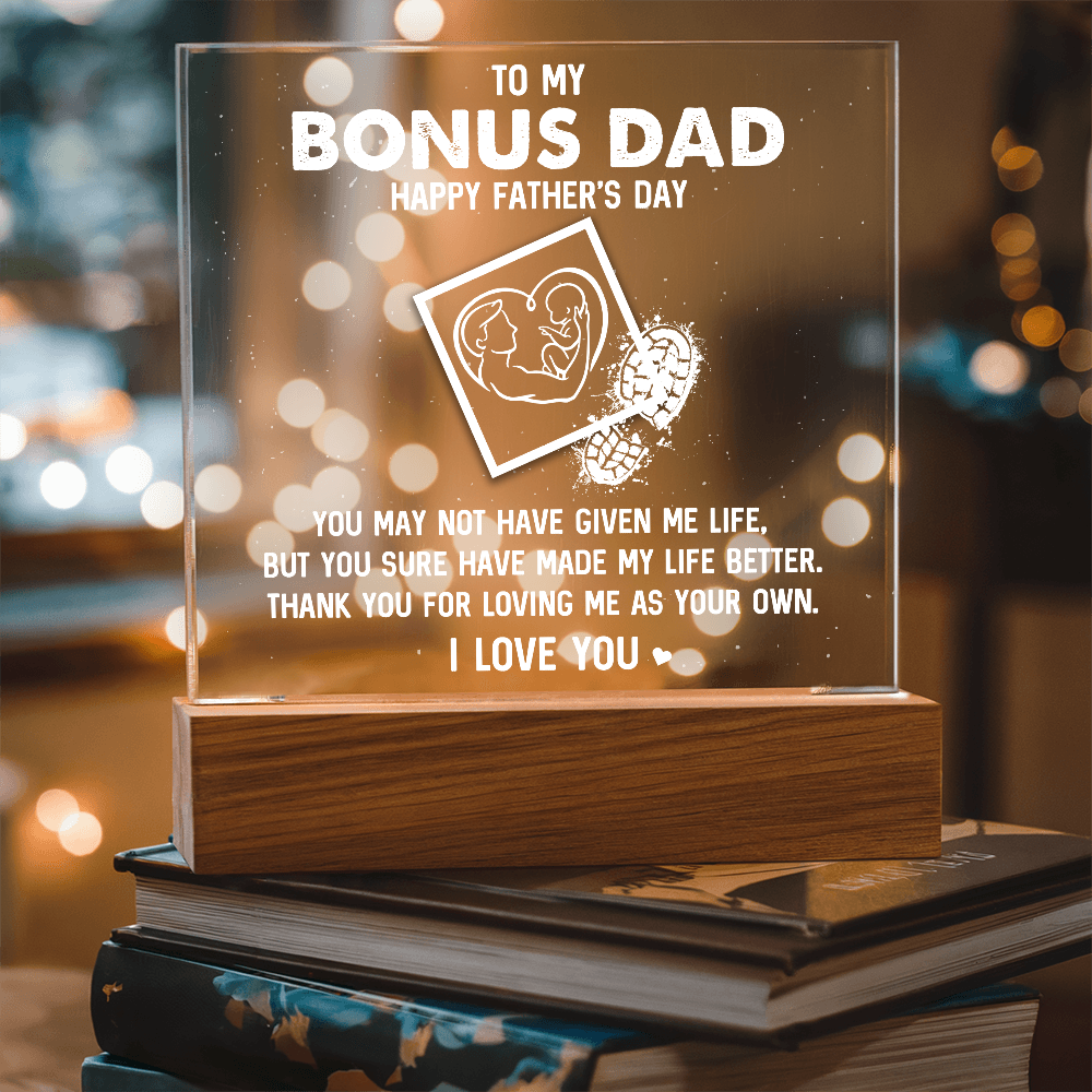 π To My Bonus Dad β Father's Day Acrylic Plaque π