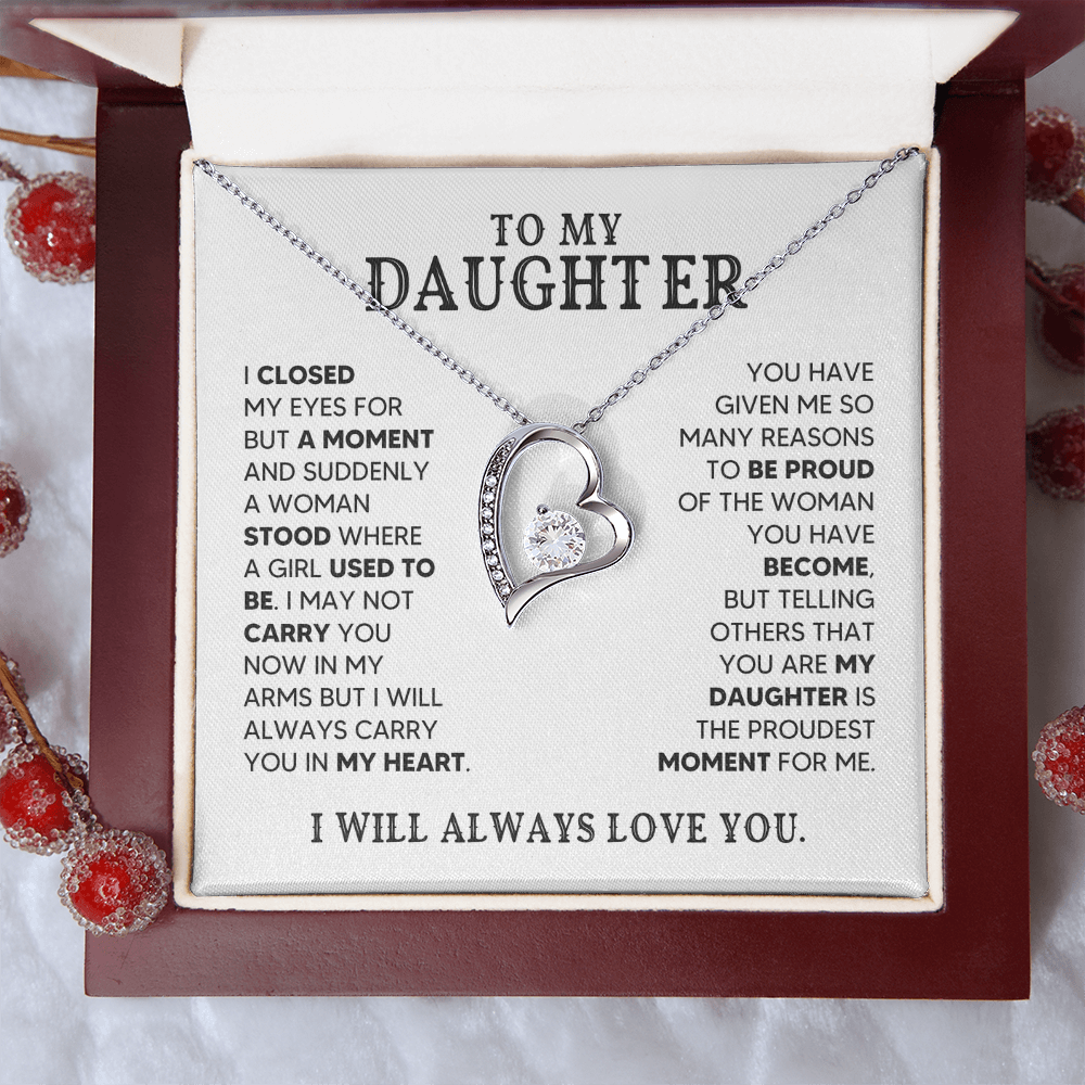 🖤 To My Daughter - Forever Love Necklace Gift