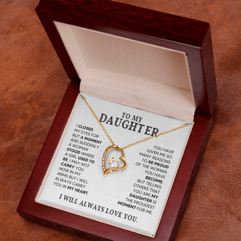 🖤 To My Daughter - Forever Love Necklace Gift