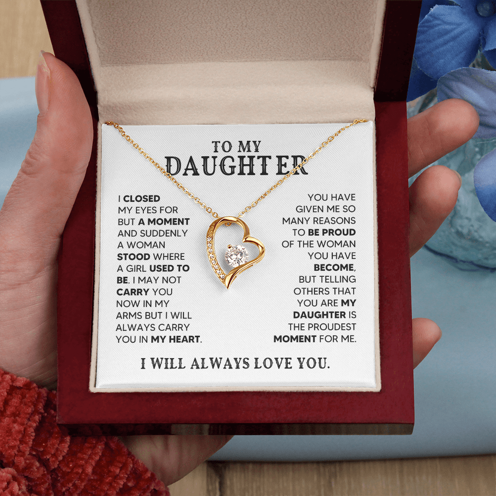🖤 To My Daughter - Forever Love Necklace Gift