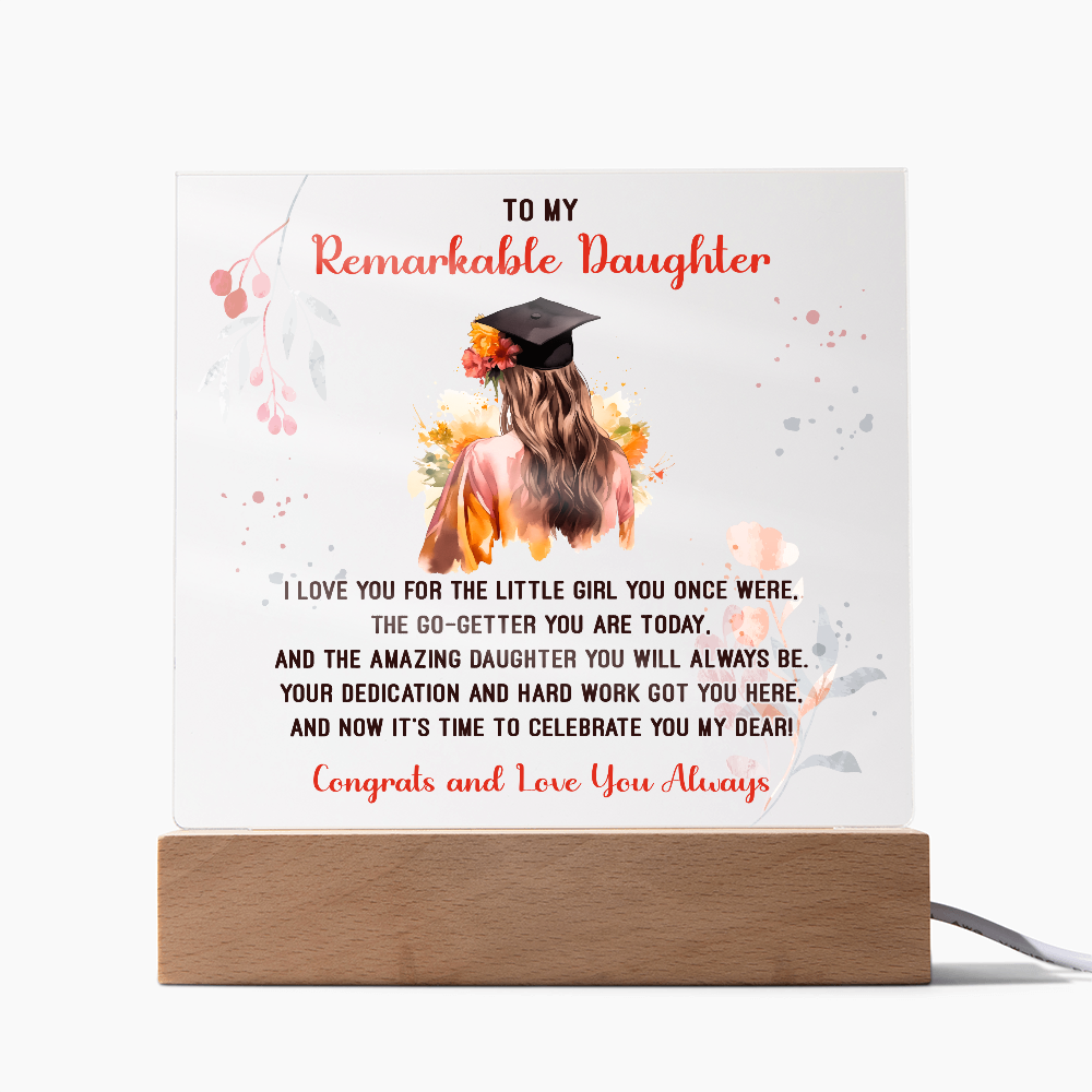 🎓 To My Remarkable Daughter – Graduation Acrylic Plaque 🎓