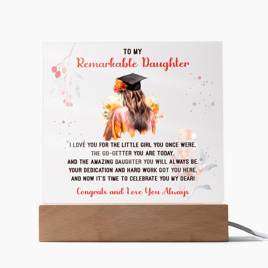 🎓 To My Remarkable Daughter – Graduation Acrylic Plaque 🎓