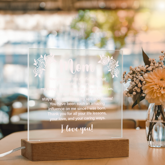 🌹 To My Mom – Thank You for Guiding Me Acrylic Plaque 🌹