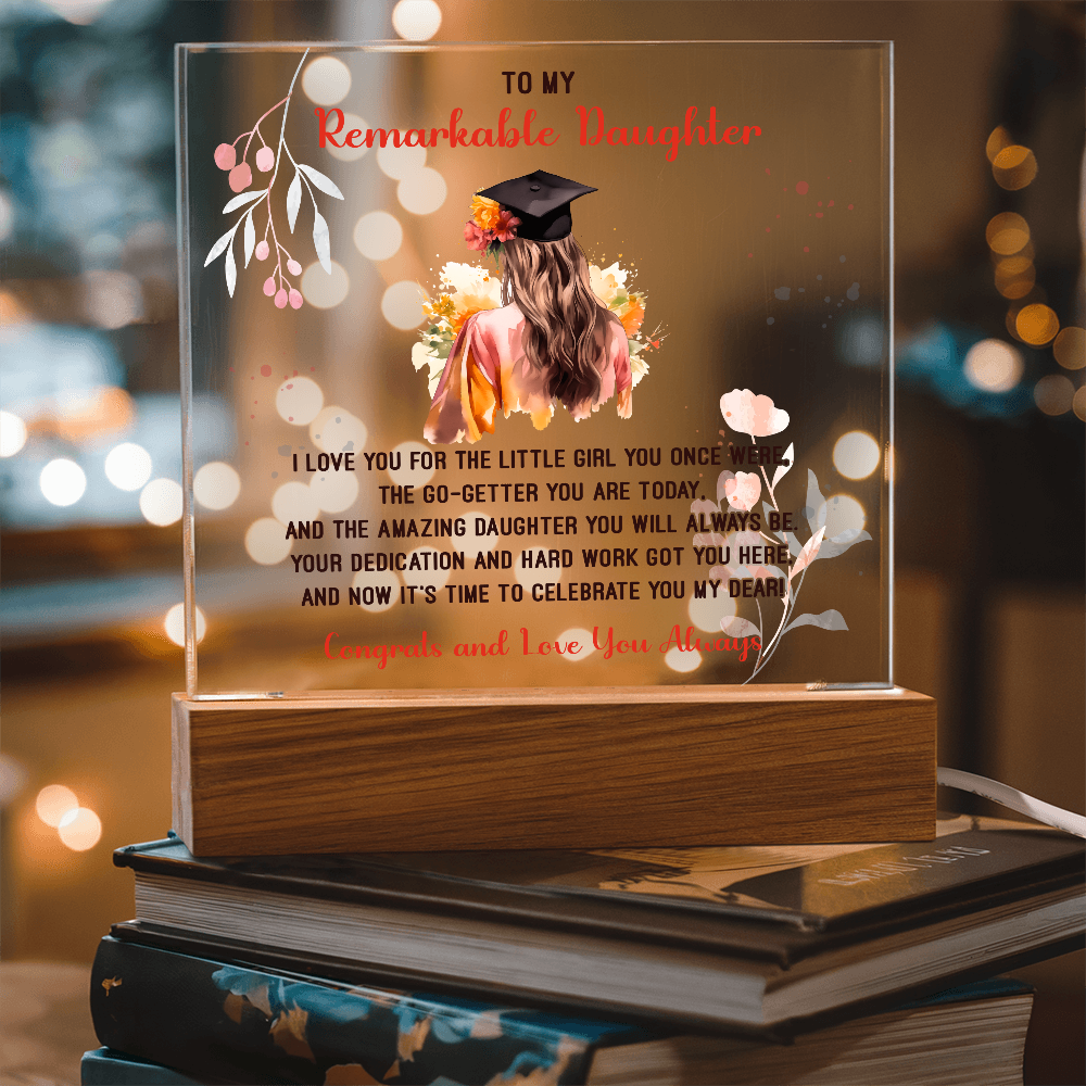 🎓 To My Remarkable Daughter – Graduation Acrylic Plaque 🎓