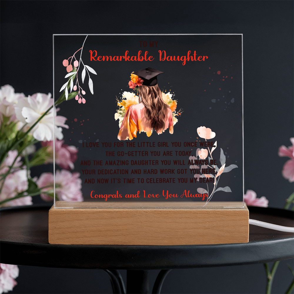 🎓 To My Remarkable Daughter – Graduation Acrylic Plaque 🎓