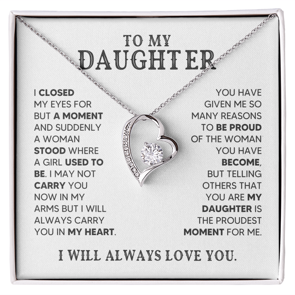 🖤 To My Daughter - Forever Love Necklace Gift