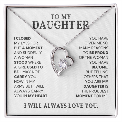🖤 To My Daughter - Forever Love Necklace Gift