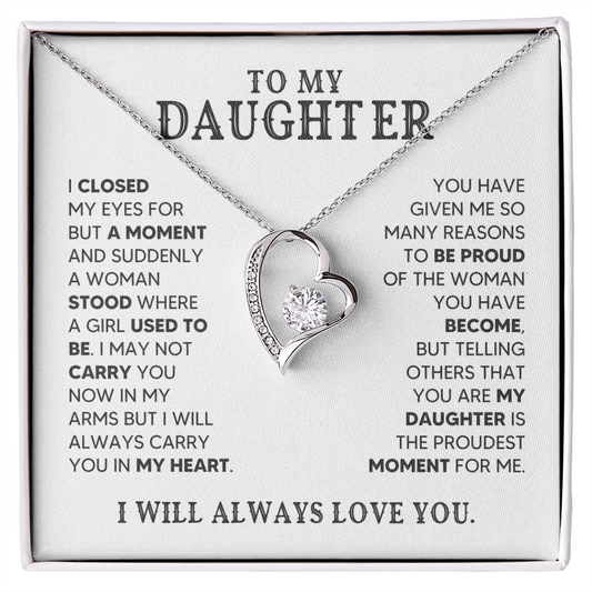 🖤 To My Daughter - Forever Love Necklace Gift