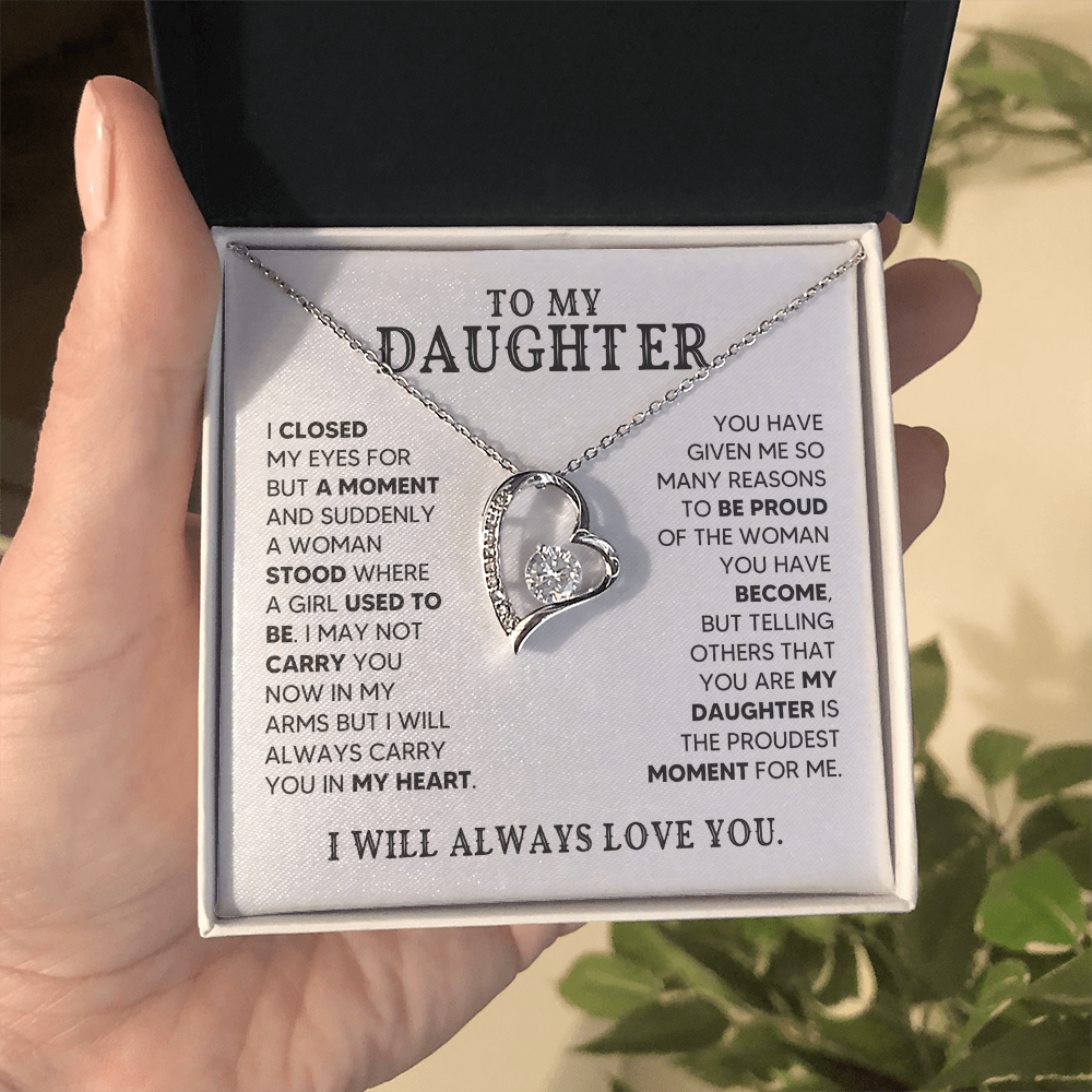 🖤 To My Daughter - Forever Love Necklace Gift