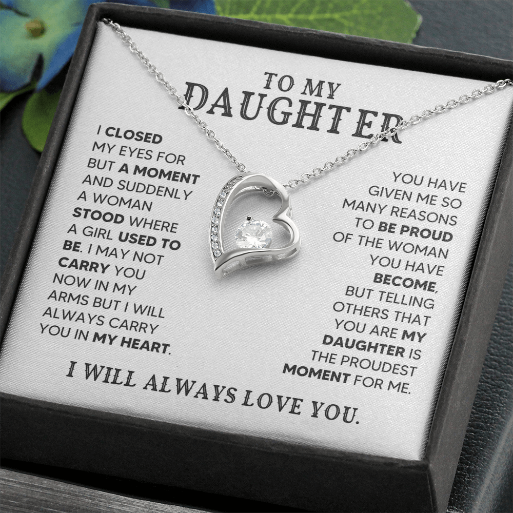 🖤 To My Daughter - Forever Love Necklace Gift
