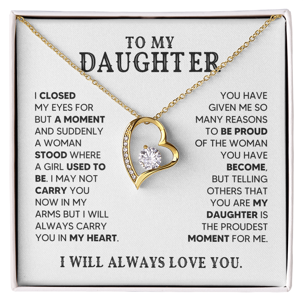 🖤 To My Daughter - Forever Love Necklace Gift