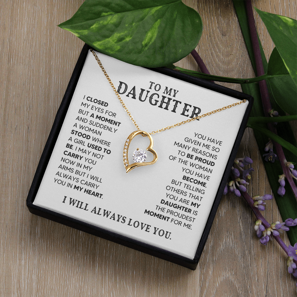 🖤 To My Daughter - Forever Love Necklace Gift