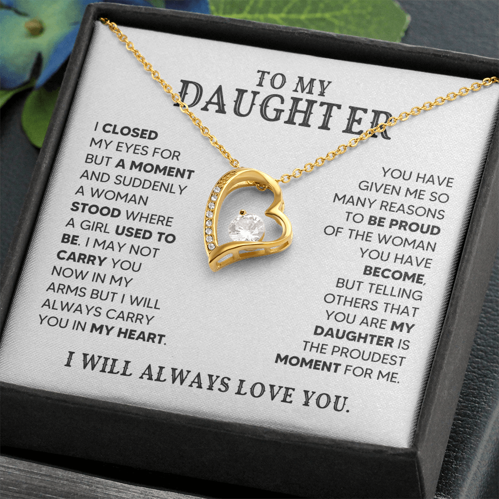 🖤 To My Daughter - Forever Love Necklace Gift