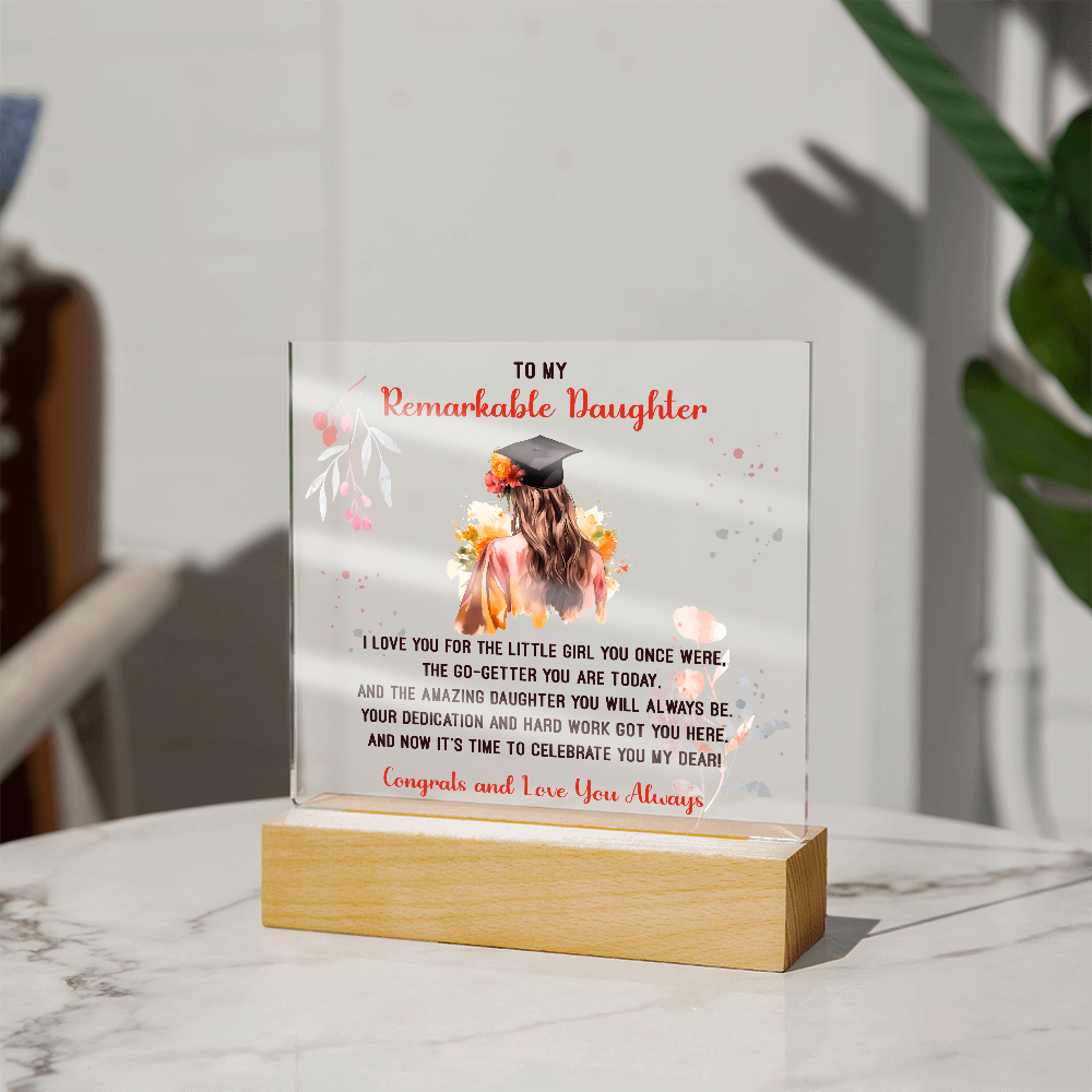 🎓 To My Remarkable Daughter – Graduation Acrylic Plaque 🎓