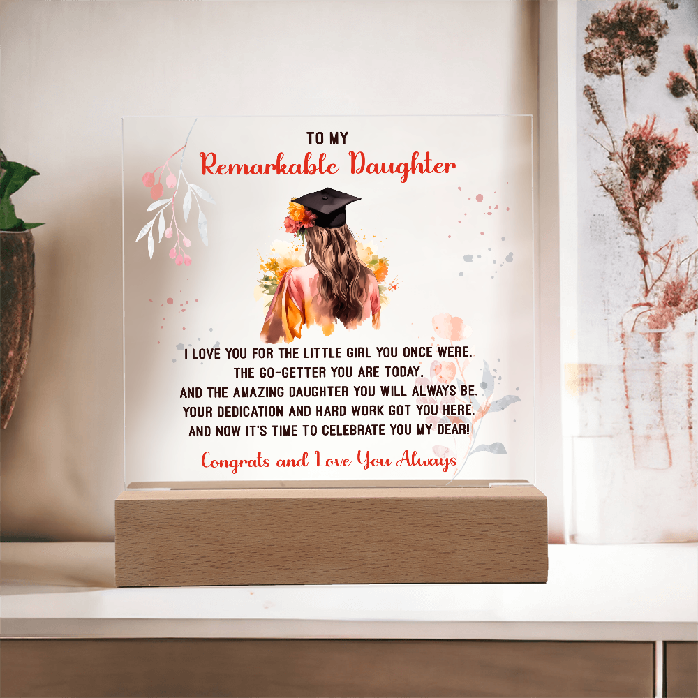 🎓 To My Remarkable Daughter – Graduation Acrylic Plaque 🎓