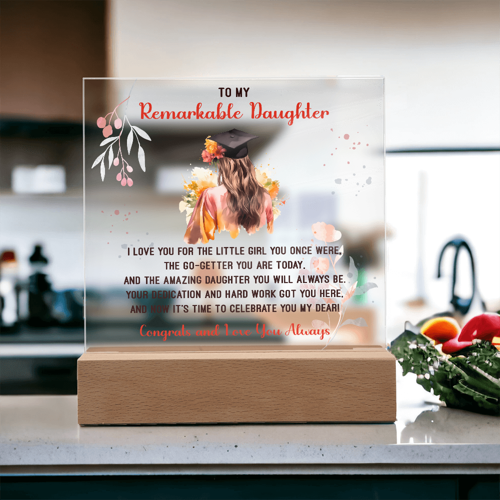 🎓 To My Remarkable Daughter – Graduation Acrylic Plaque 🎓