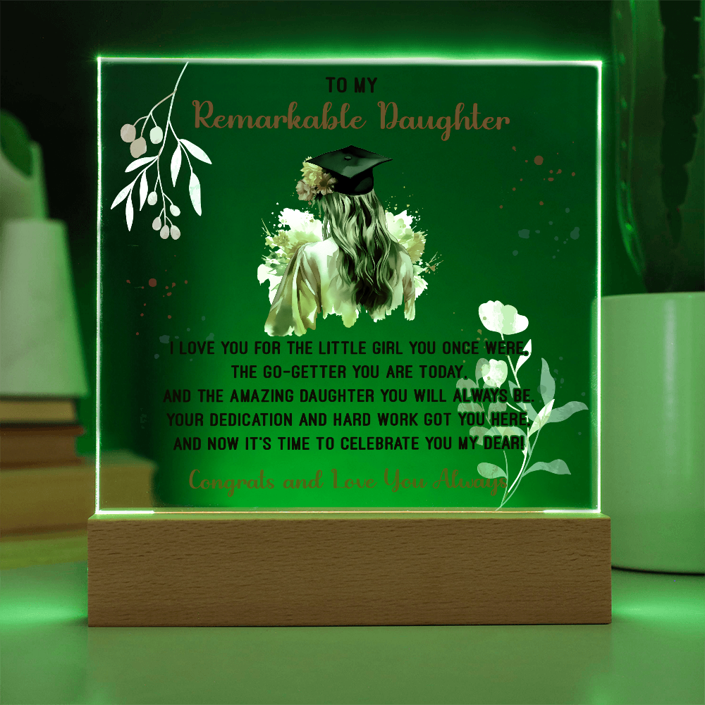 🎓 To My Remarkable Daughter – Graduation Acrylic Plaque 🎓