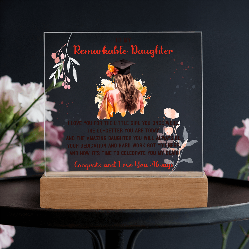 🎓 To My Remarkable Daughter – Graduation Acrylic Plaque 🎓